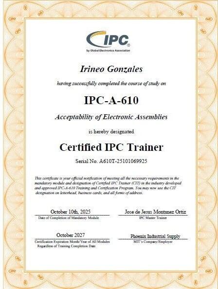 Certified IPC Trainer